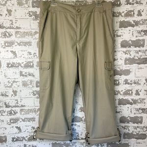Cabelas‎ Cargo Hiking Pants Women’s 14 Reg 34x32 Khaki Roll Up Cuff Active Wear